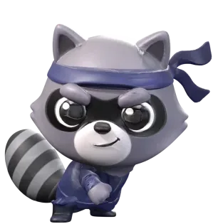 Haruki, the ninja raccoon, idling
